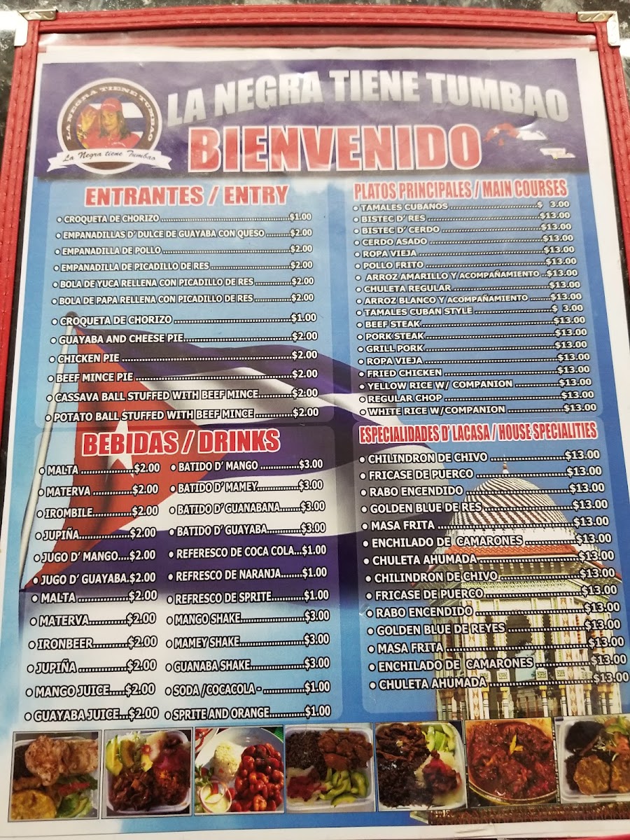 La Negra Tiene Tumbao Menu - Image 1